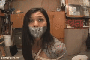 www.escapevideos.com - Tomiko Duct Tape Gag thumbnail